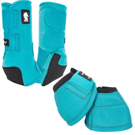 Classic Equine Legacy2 Front And Bell Boots Combo Pack- Aqua 1