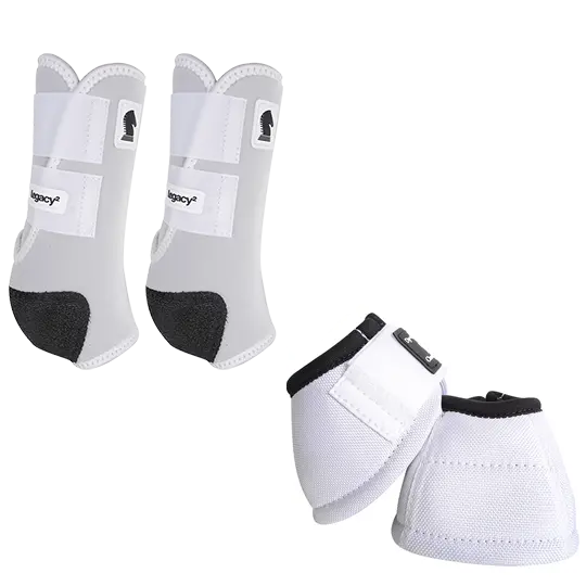 Classic Equine Legacy2 Front And Bell Boots Combo Pack- White 1