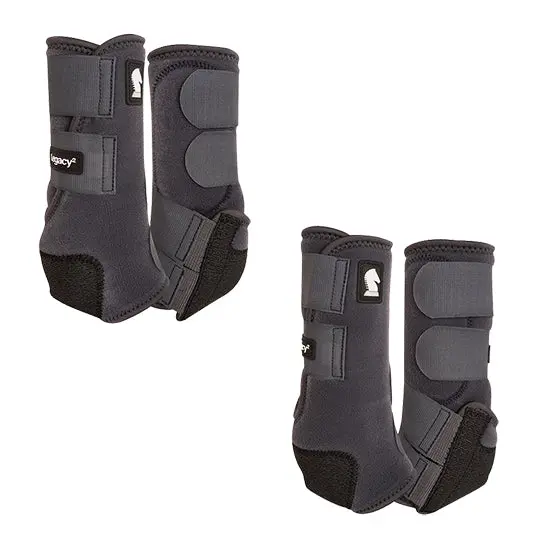 Classic Equine Legacy2 Front And Hind Boots Combo Pack- Charcoal 1
