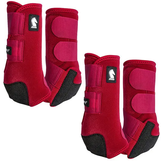 Classic Equine Legacy2 Front And Hind Boots Combo Pack- Crimson 1