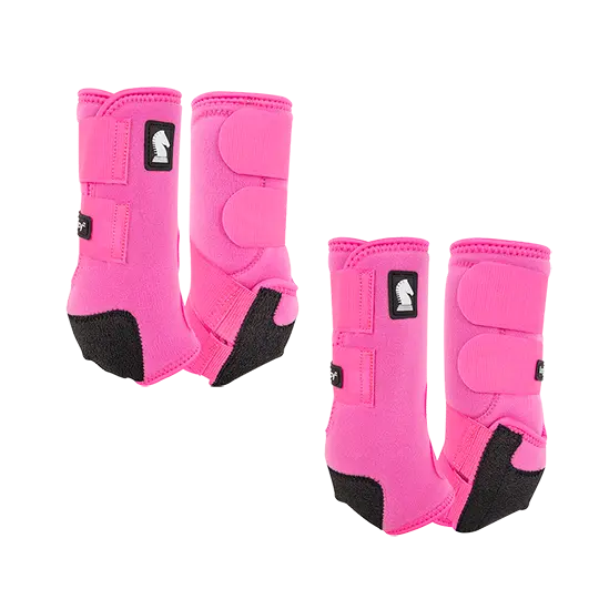 Classic Equine Legacy2 Front And Hind Boots Combo Pack- Hot Pink 1