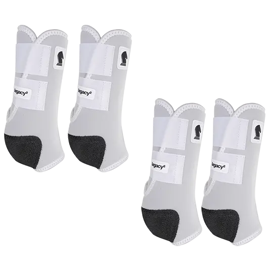 Classic Equine Legacy2 Front And Hind Boots Combo Pack- White 1