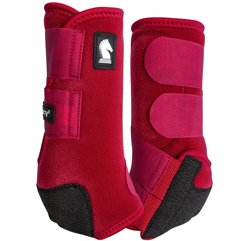Classic Equine Legacy2 Hind Protective Boots- Crimson 1