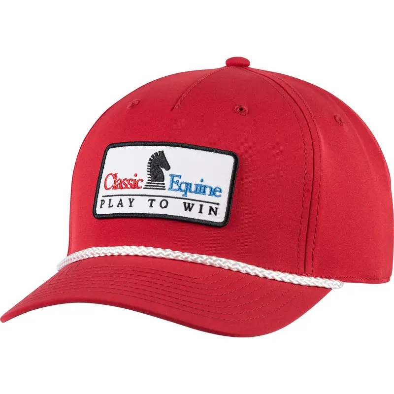 Classic Equine Red 5 Panel Snapback Cap With Patch 1
