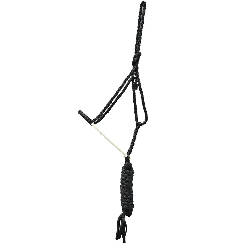 Classic Equine Rope Nose Halter With Lead- Black 1