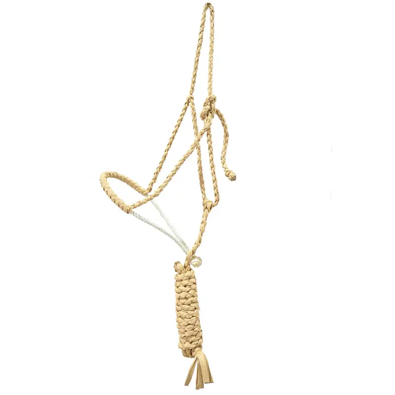 Classic Equine Rope Nose Halter With Lead- Tan 1