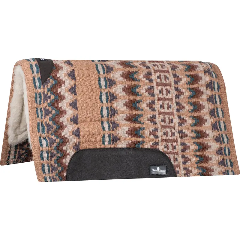 Classic Equine Sensorflex Saddle Pad 32" X 34"- Fawn/Peacock 1