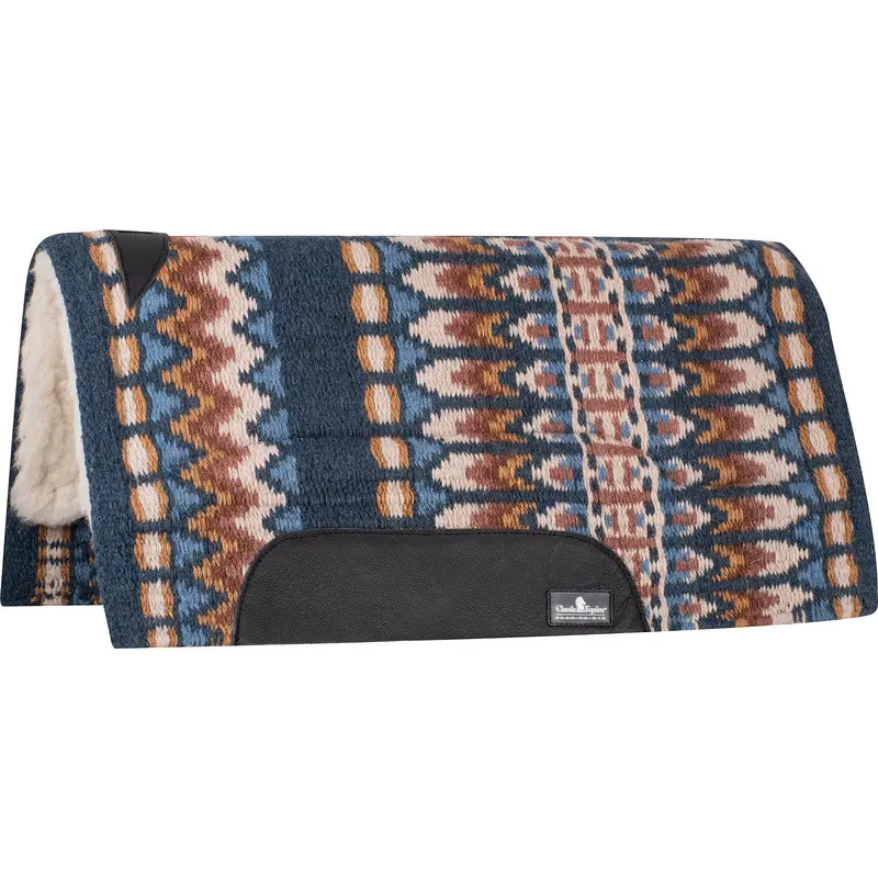 Classic Equine Sensorflex Saddle Pad 32" X 34"- Navy/Buckskin 1