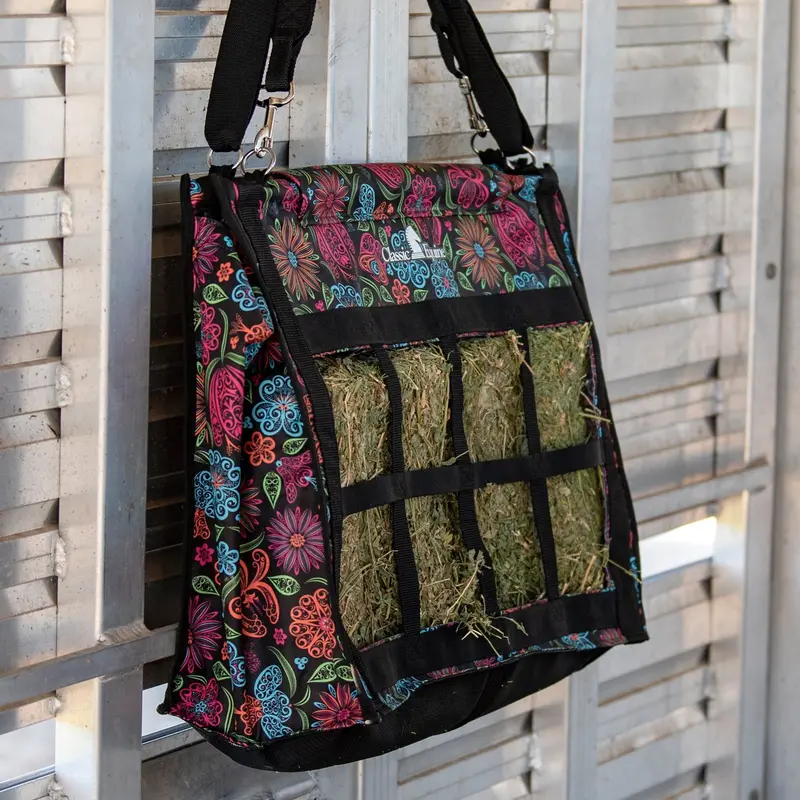 Classic Equine Top Load Hay Bag- Neon Flower 2
