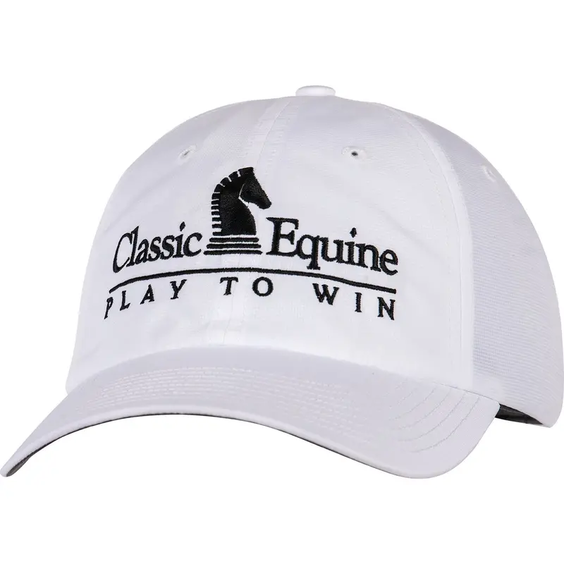 Classic Equine White Sport Cap With Embroidered Logo 1