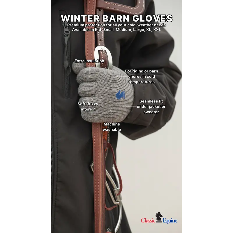 Classic Equine Winter Barn Gloves (Sold In Pairs) 3