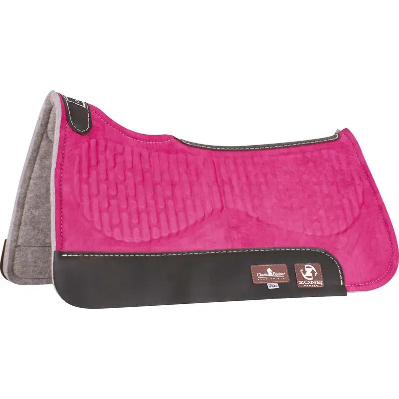 Classic Equine Zone Series Microsuede Saddle Pad 28"X30" - Pink 1