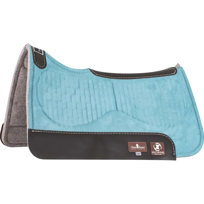 Classic Equine Zone Series Microsuede Saddle Pad 28"X30" - Turquoise 1