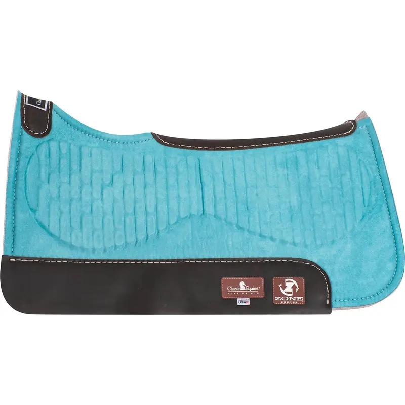 Classic Equine Zone Series Microsuede Saddle Pad 28"X30" - Turquoise 2