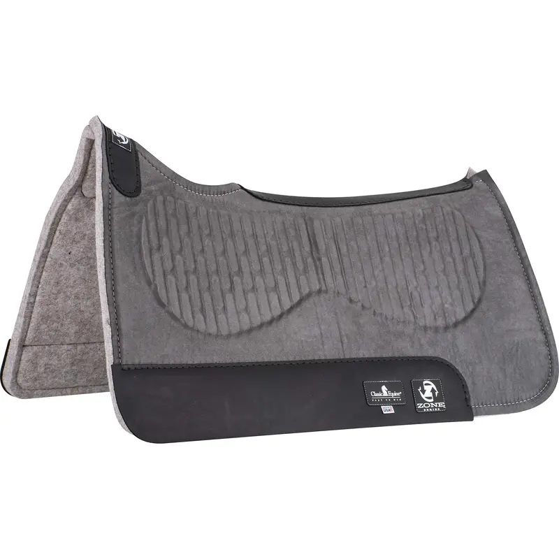 Classic Equine Zone Series Microsuede Saddle Pad 30"X30" - Grey 1