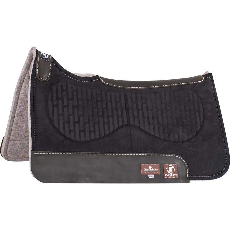 Classic Equine Zone Series Microsuede Saddle Pad 31"X32" - Black 1