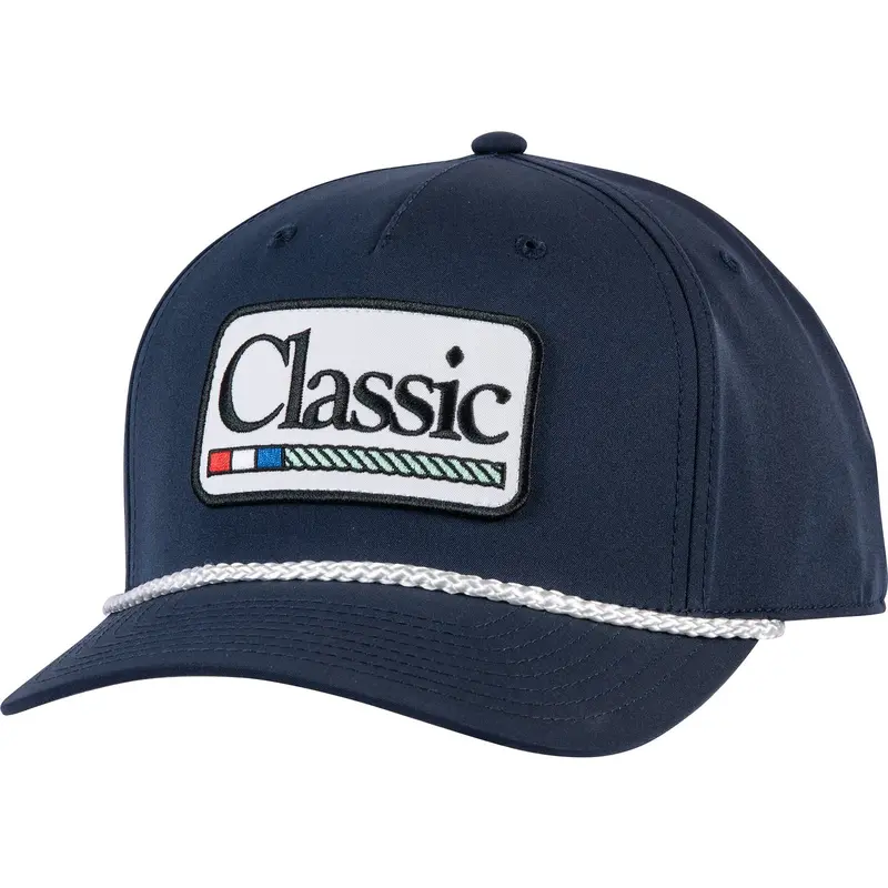 Classic Ropes Navy 5 Panel Snapback Cap With Patch 1