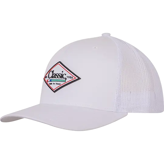 Classic Ropes White With White Mesh Cap With Rubber Diamond Patch 1