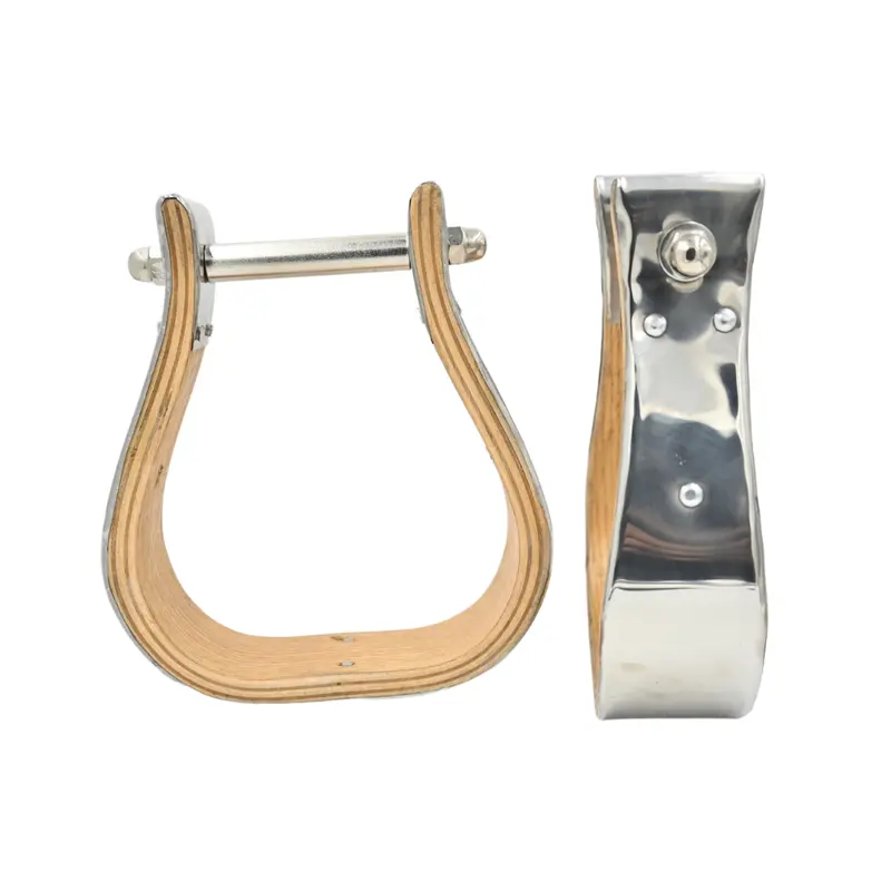 Coolhorse 2" Stainless Steel Covered Wood Bell Stirrup Bound 1