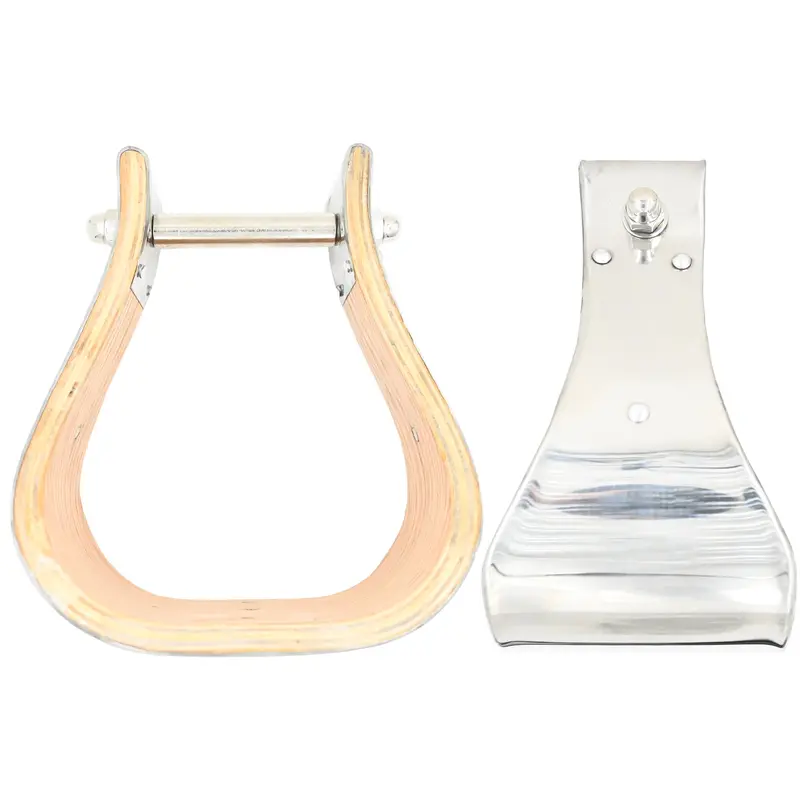 Coolhorse 4" Wooden Stainless Steel Covered Bell Stirrup 1