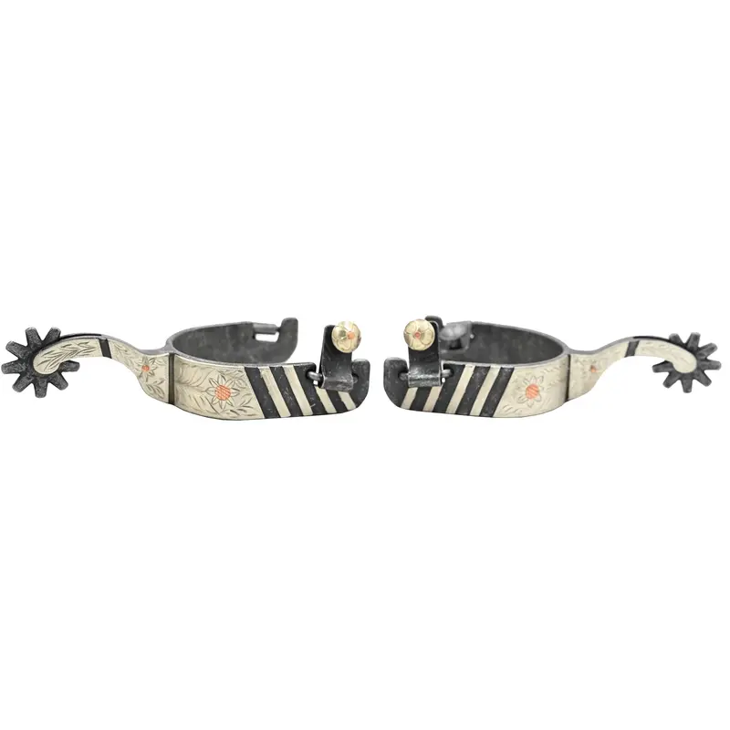 Coolhorse Aged Floral Stripe Spurs 1