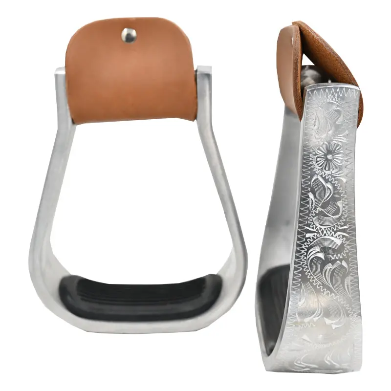 Coolhorse Aluminum Stirrup 2" Engraved With Rubber Tread 1