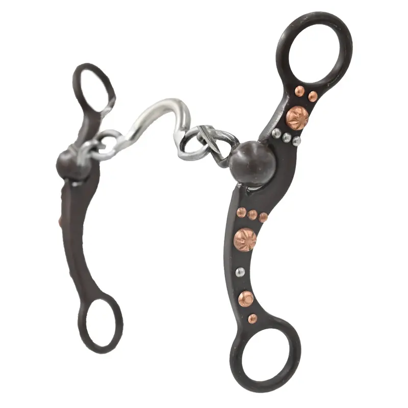 Coolhorse Antique Brown Ported Chain Bit With Copper Dots 1