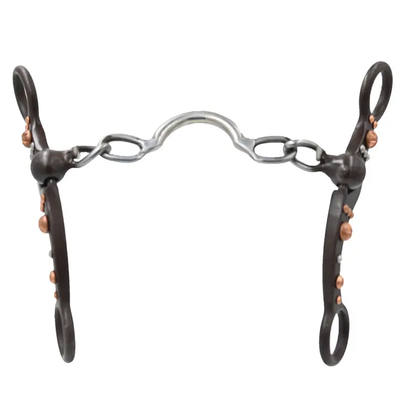 Coolhorse Antique Brown Ported Chain Bit With Copper Dots 2