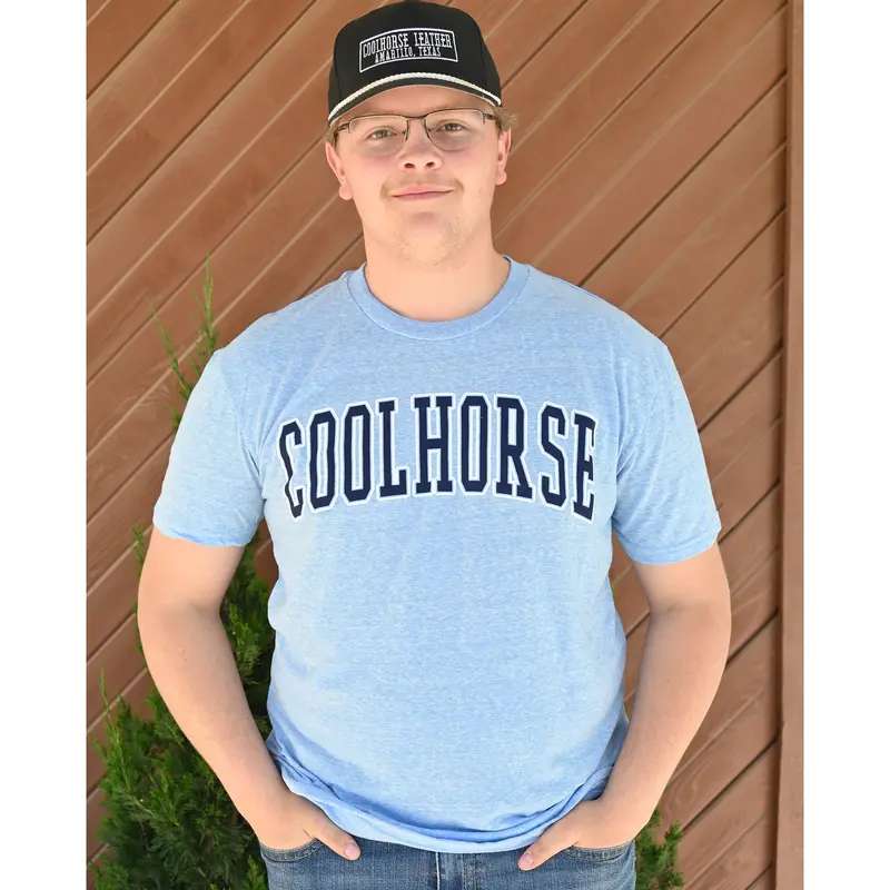 Coolhorse Basic Varsity Light Blue Short Sleeve T-Shirt 1