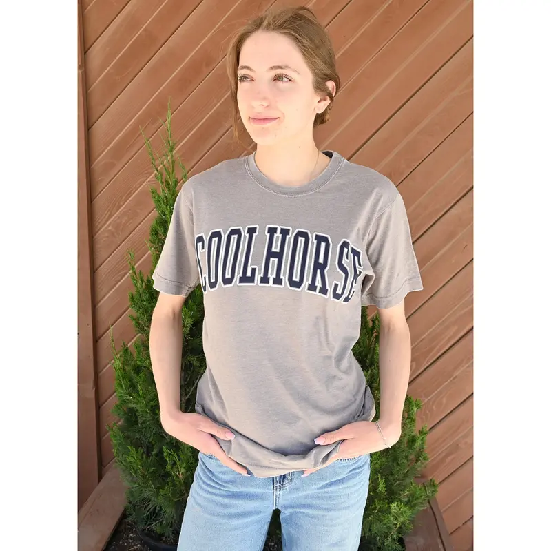 Coolhorse Basic Varsity Light Grey Short Sleeve T-Shirt 1