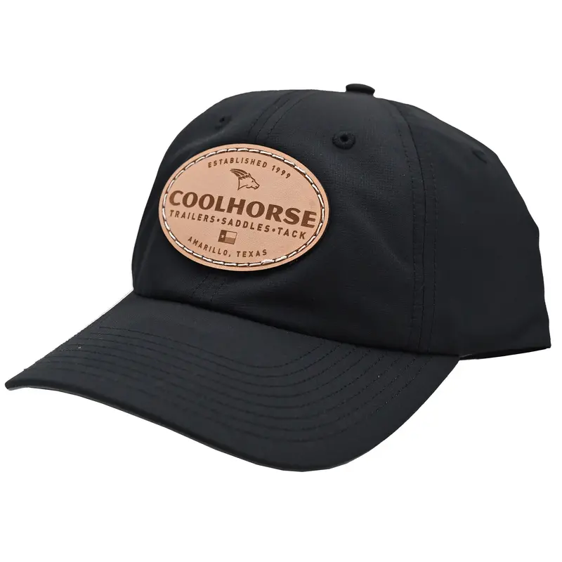 Coolhorse Black Active Cap With Leather Coolhorse Patch 1