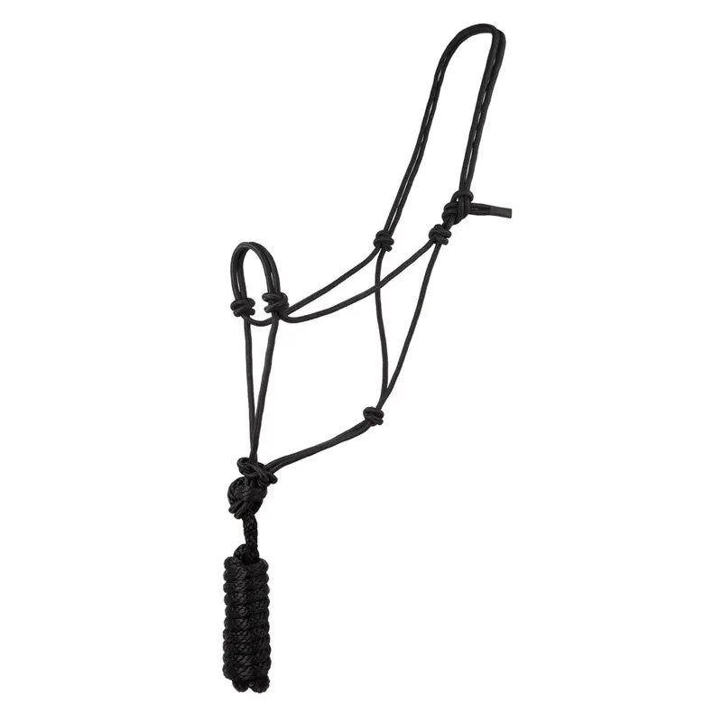 Coolhorse Black Knotted Poly Rope Halter- 8' Lead 1
