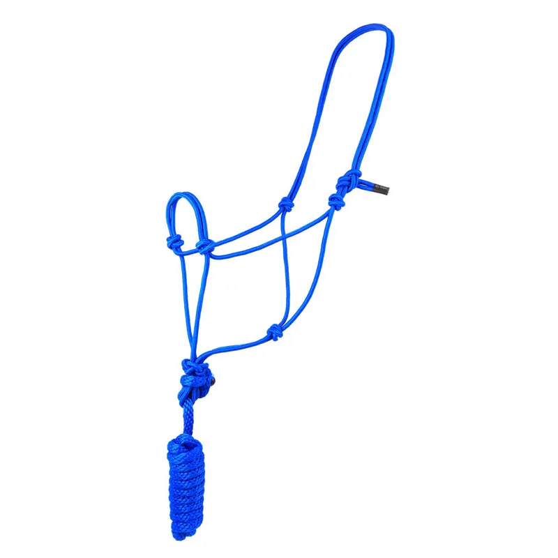 Coolhorse Blue Knotted Poly Rope Halter- 8' Lead 1