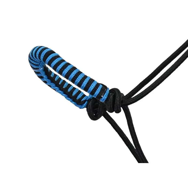 Coolhorse Braided Nose Rope Halter W/ 7' Lead- Black/Turquoise 2