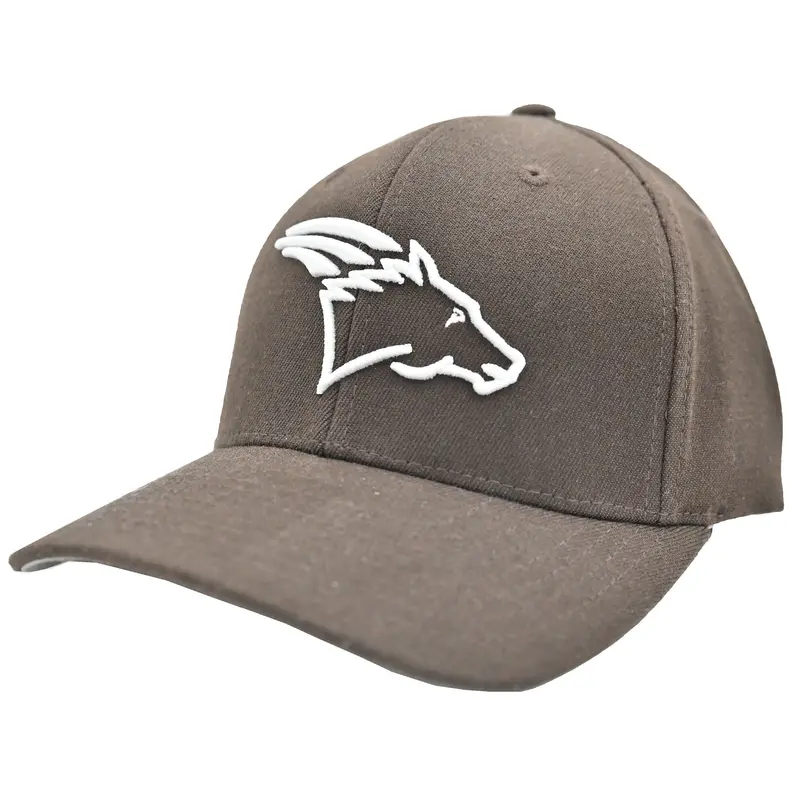 Coolhorse Brown Fitted Cap With White Logo 1