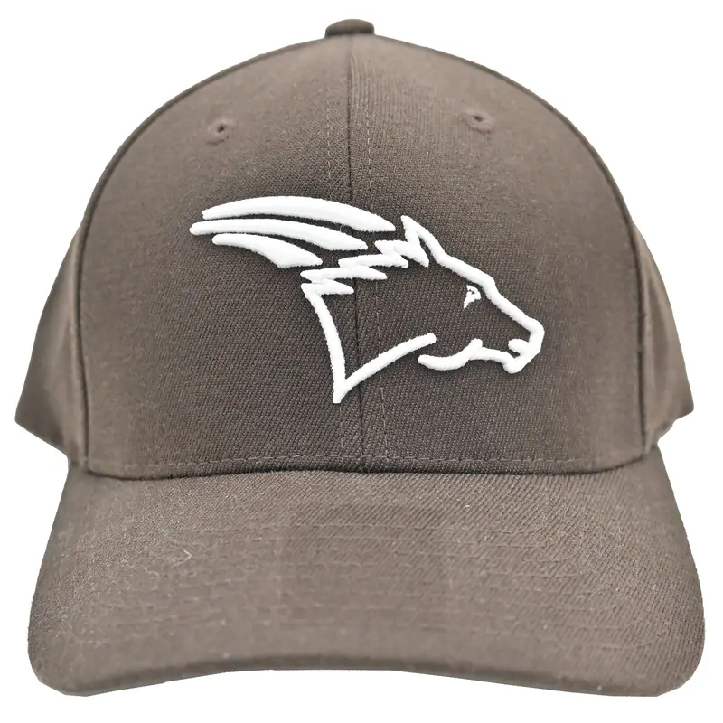 Coolhorse Brown Fitted Cap With White Logo 2
