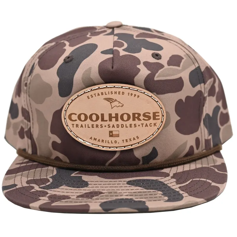 Coolhorse Duck Camo Grandpa Cap With Leather Coolhorse Patch 2