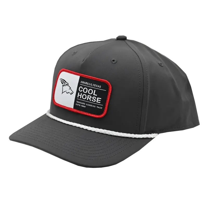 Coolhorse Gray Rope Cap With Red Coolhorse Patch 1