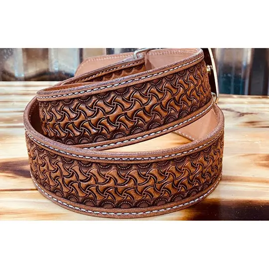 Coolhorse Leather 1 1/2" Crazy Leg Stamped Belt- Pre-Made, Handmade In Amarillo, Tx 2