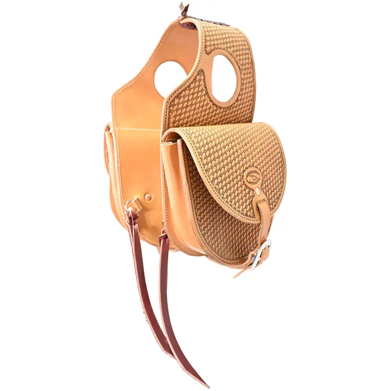 Coolhorse Leather Basket Stamped Saddle Bag 1