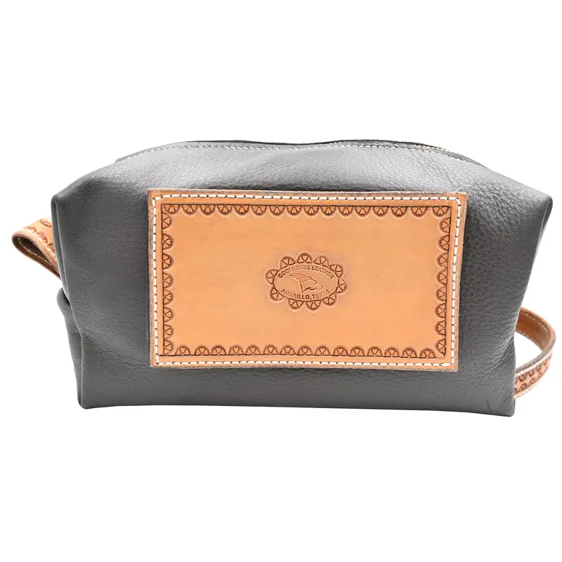 Coolhorse Leather Border Stamped Leather Shave Kit 1