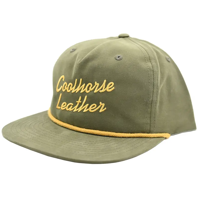 Coolhorse Loden Green Grandpa Cap With Coolhorse Leather Embroidery 1