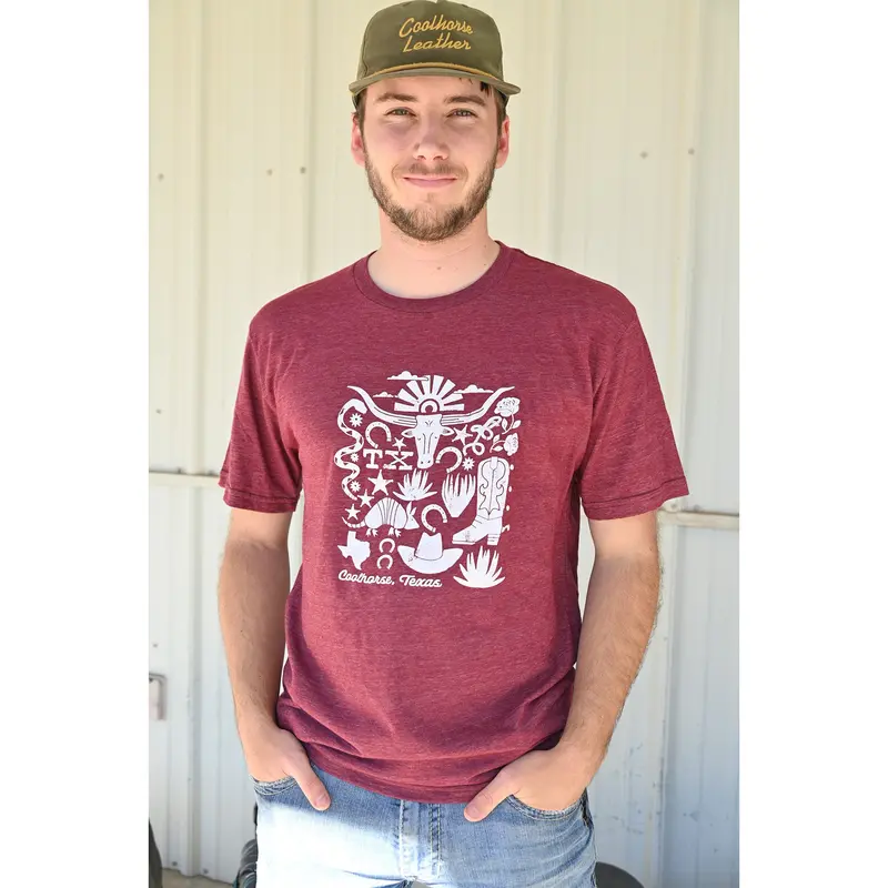 Coolhorse Maroon Best Of Texas Short Sleeve T-Shirt 1