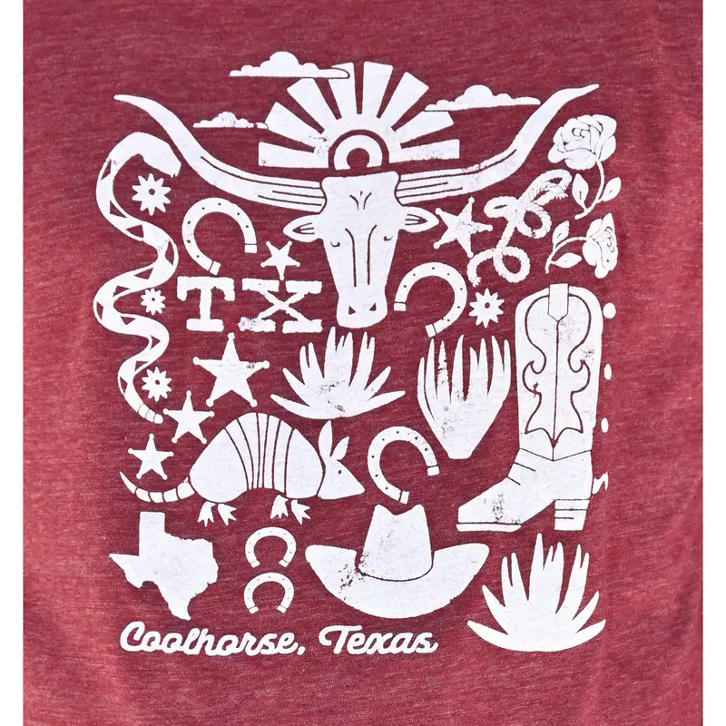 Coolhorse Maroon Best Of Texas Short Sleeve T-Shirt 2
