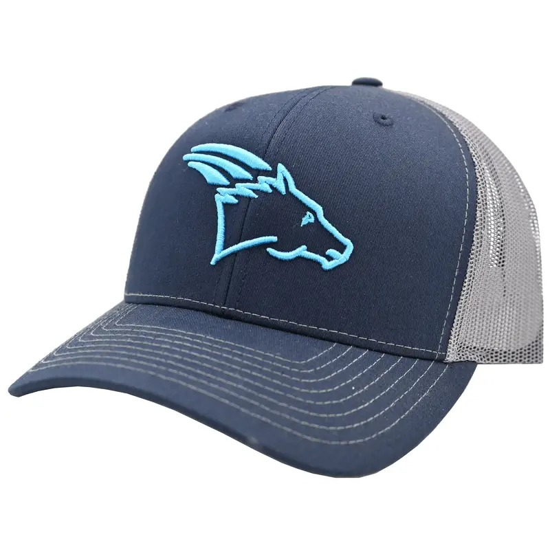 Coolhorse Navy/Charcoal Mesh Cap With Turquoise Coolhorse Logo 1