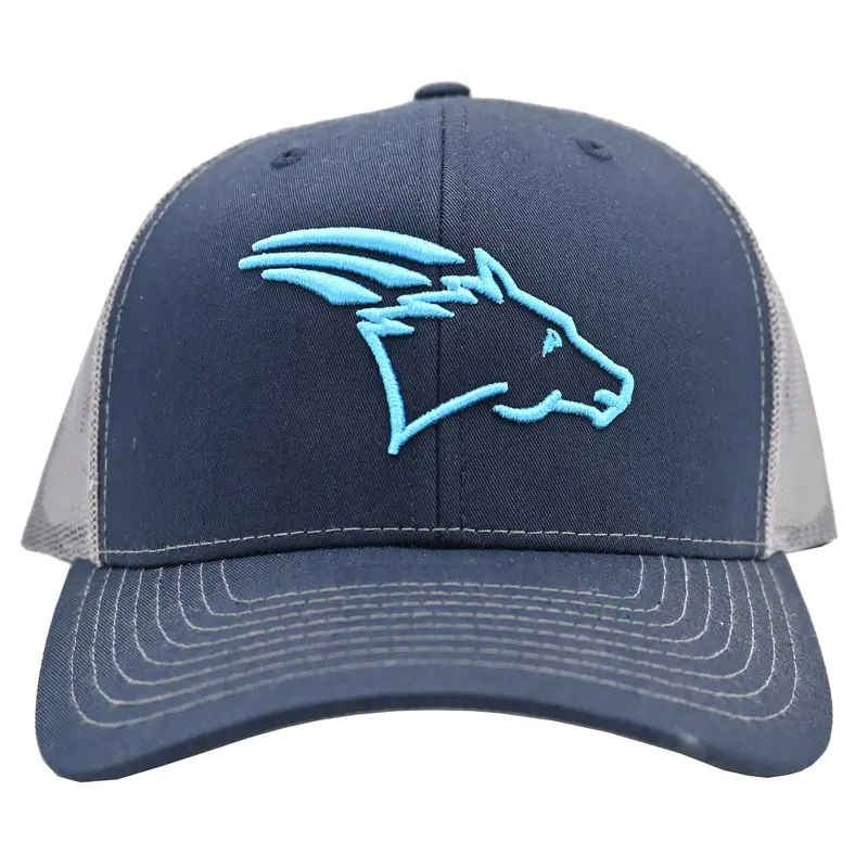 Coolhorse Navy/Charcoal Mesh Cap With Turquoise Coolhorse Logo 2