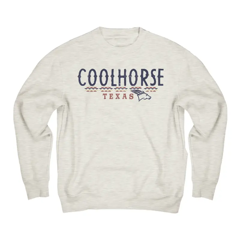 Coolhorse Oatmeal Aztec Texas Crewneck Sweatshirt 1