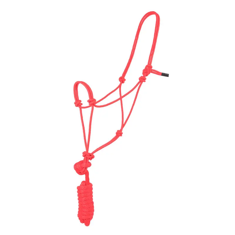 Coolhorse Red Knotted Poly Rope Halter- 8' Lead 1