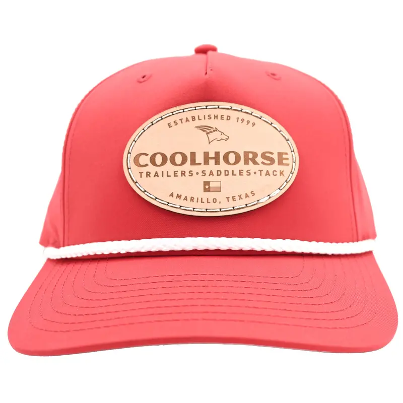 Coolhorse Red Rope Cap With Leather Coolhorse Patch 2
