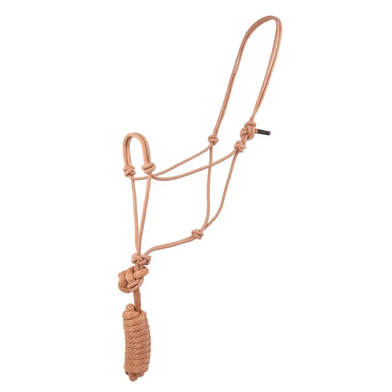 Coolhorse Tan Knotted Poly Rope Halter- 8" Lead 1